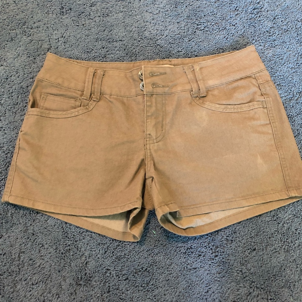 Brown denim shorts